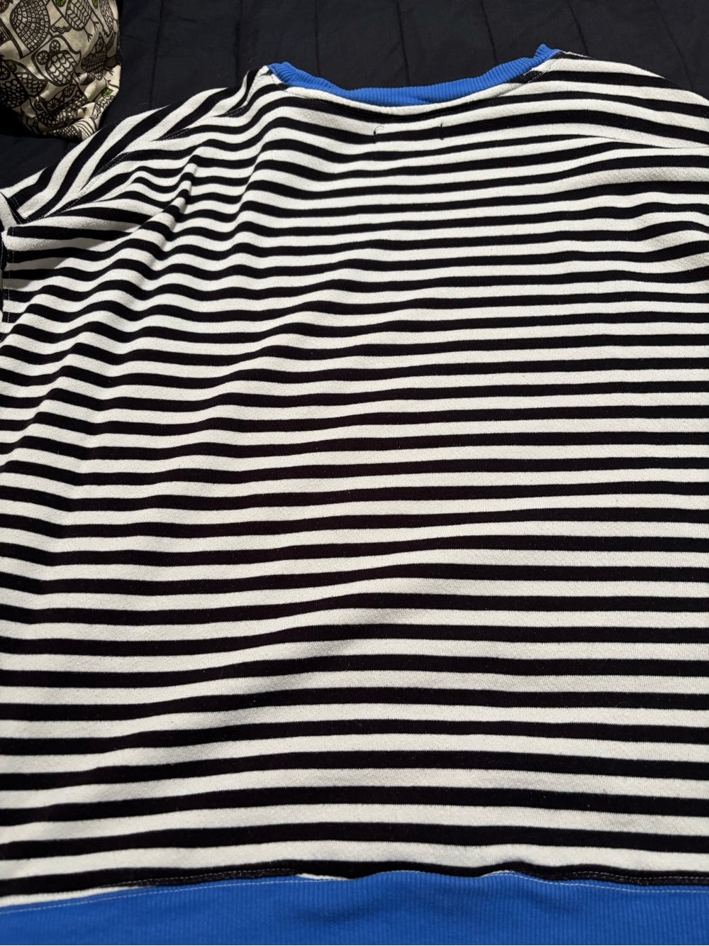 We The Free Black & White Striped Top with Bright Blue Trim - Picture 6 of 7